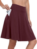 Knee Length Skorts Skirts for Women - Comfortable High Waisted Skort