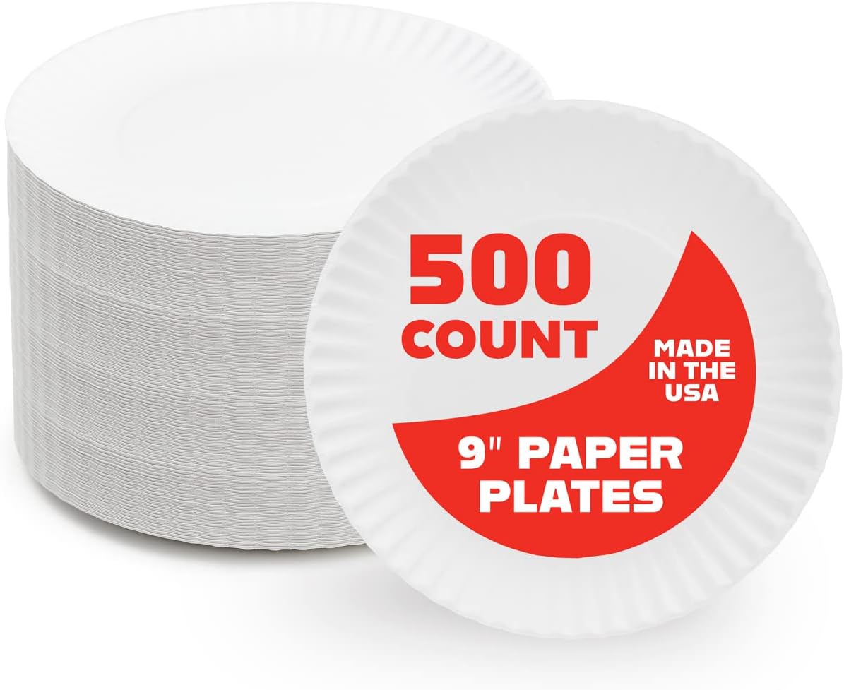 Uncoated White Paper Plates for Foodware and Crafts Projects