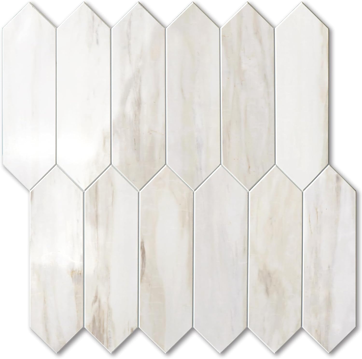 Vamos Tile Glossy Wood Marble Grain Peel and Stick Backsplash