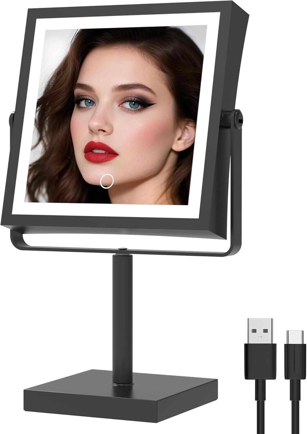 Ruacq Vanity Mirror with Lights: Adjustable & Rechargeable Design