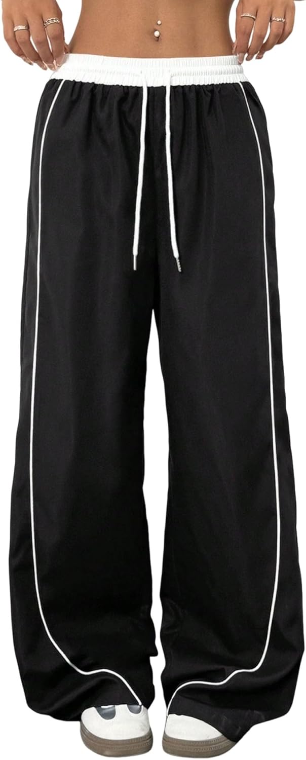 ZAFUL Womens Parachute Pants for Y2K Style and Comfort
