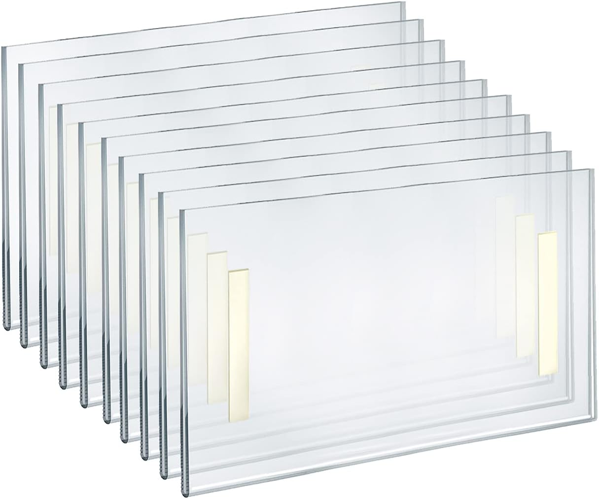 Clear Acrylic Wall Sign Holder Frame 11.5in x 2.5in - 10-Pack