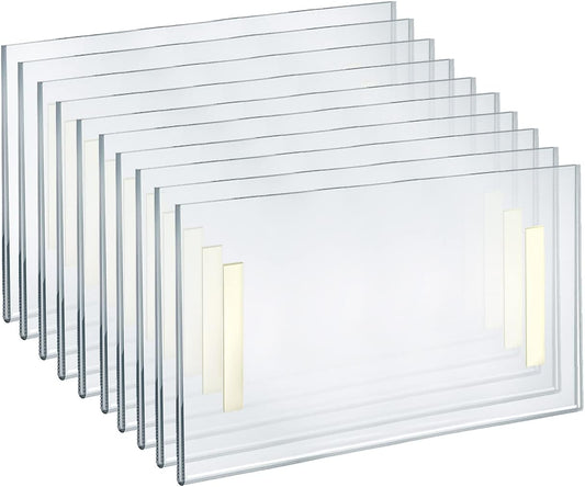 Clear Acrylic Wall Sign Holder Frame 11.5in x 2.5in - 10-Pack