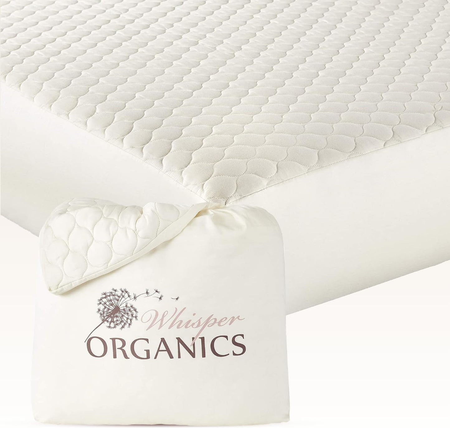100% Cotton Organic Mattress Pad - Breathable Cooling Protector