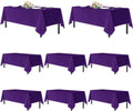 Purple Tablecloths for 6 Foot Rectangle Tables 8 Pack - Washable