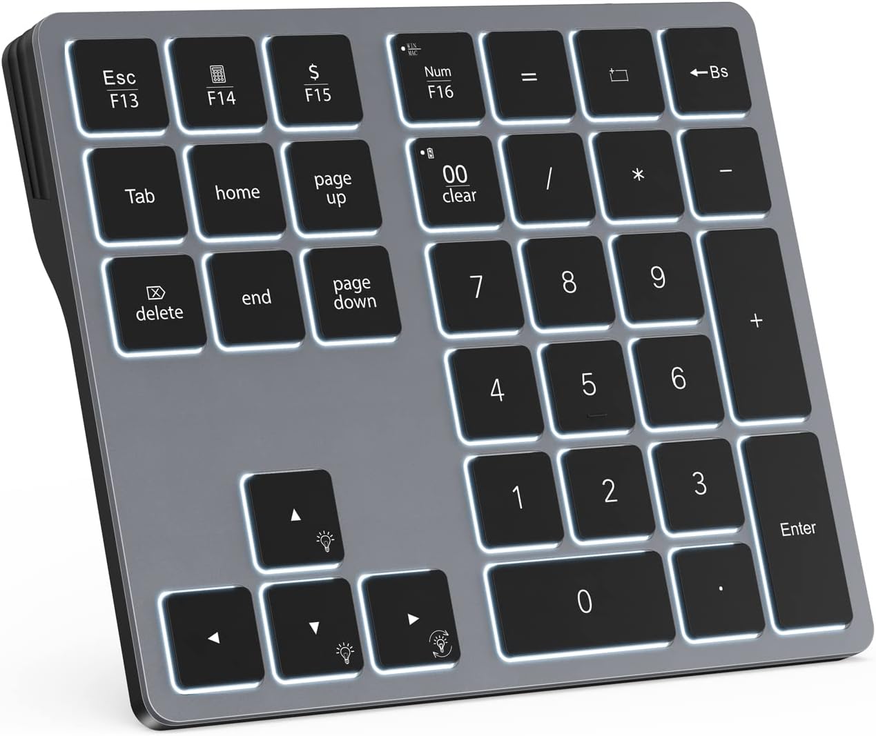 Doohoeek Backlit Bluetooth Numeric Keypad for Laptops and PCs
