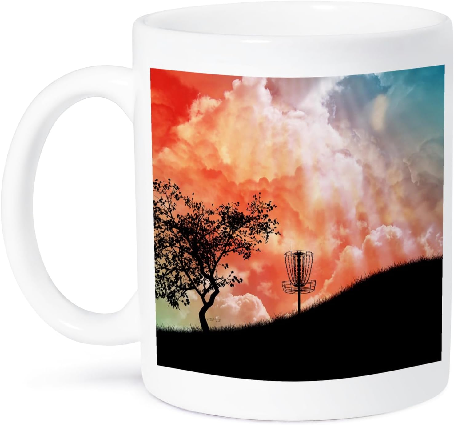 3dRose Frisbee Disc Golf Ceramic Mug, 11 oz