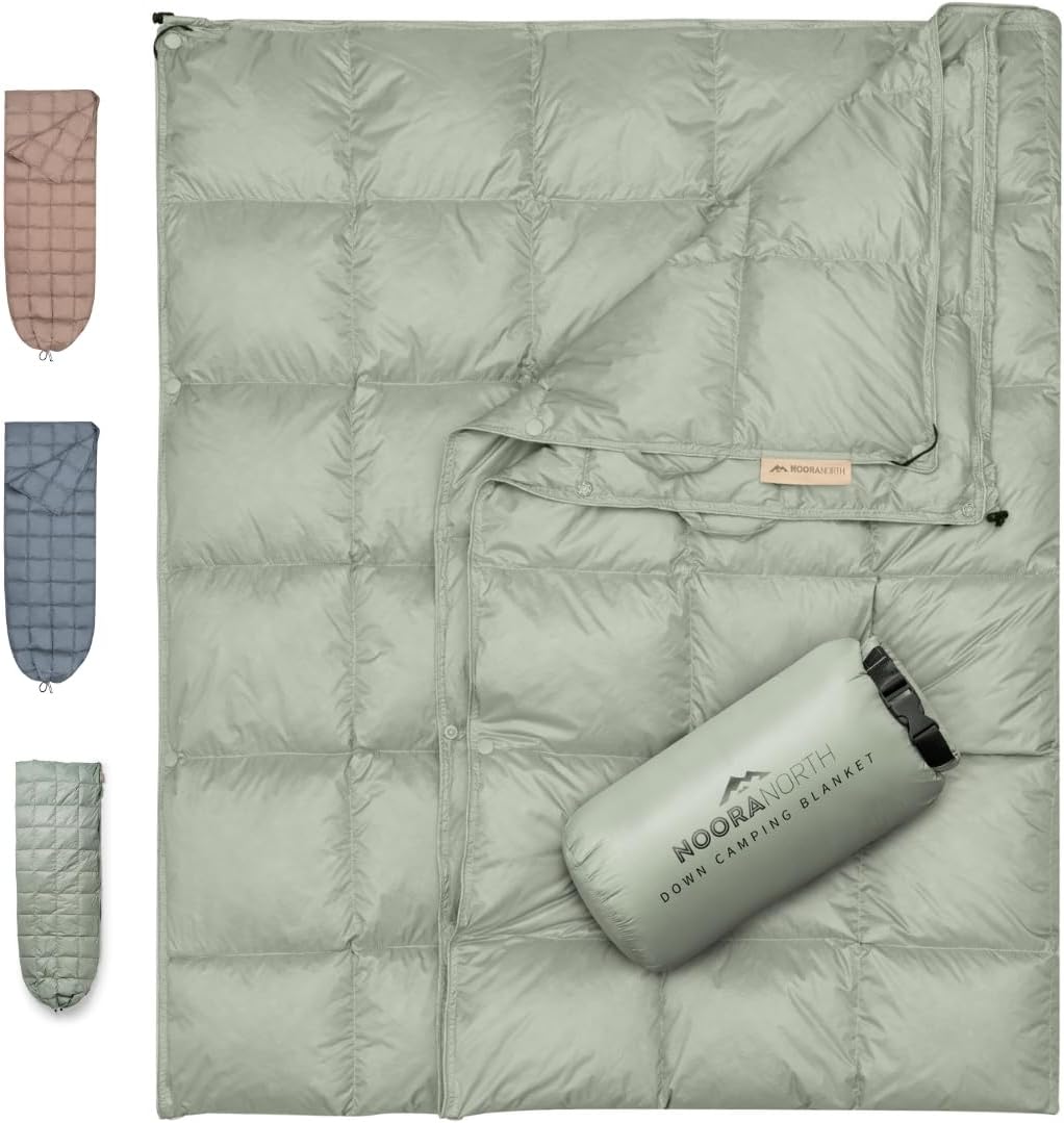 Packable Puffy Camping Blanket - Warm & Water Resistant - Noora North