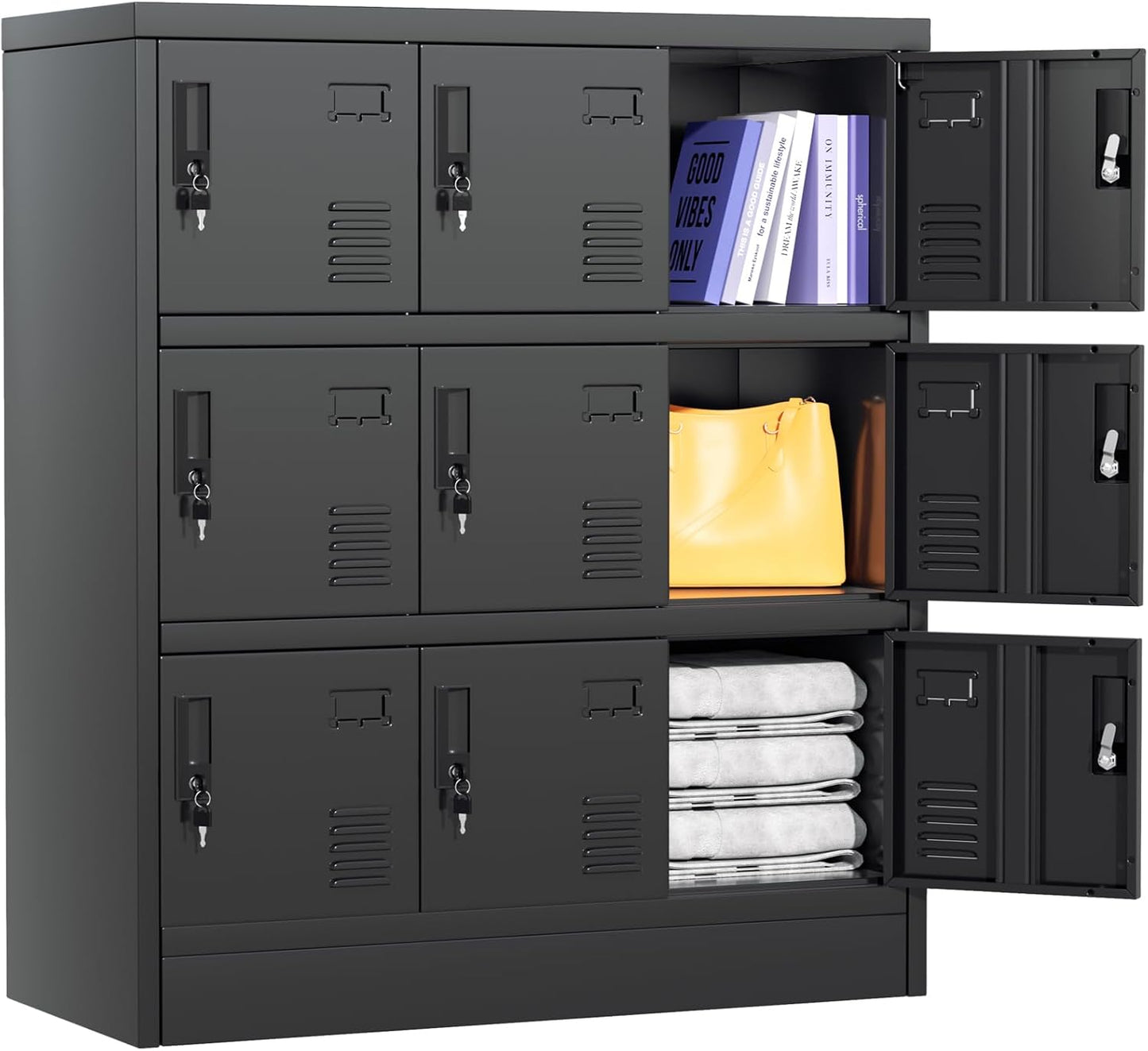 Greenvelly Metal Locker with 9 Doors for Office and Gym Storage