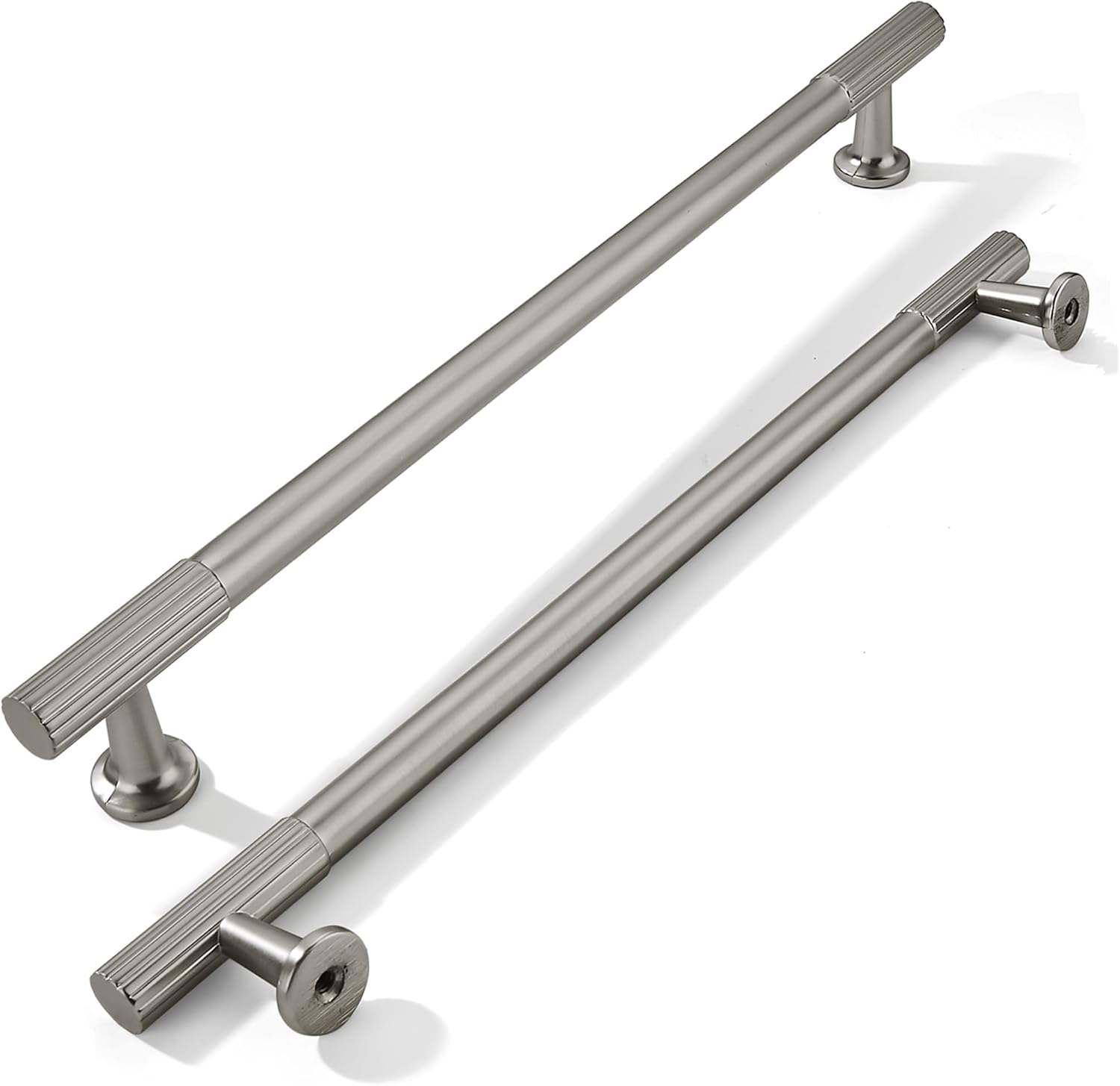 Brushed Satin Nickel Cabinet Pulls - 8 Inch Hole Center Handles