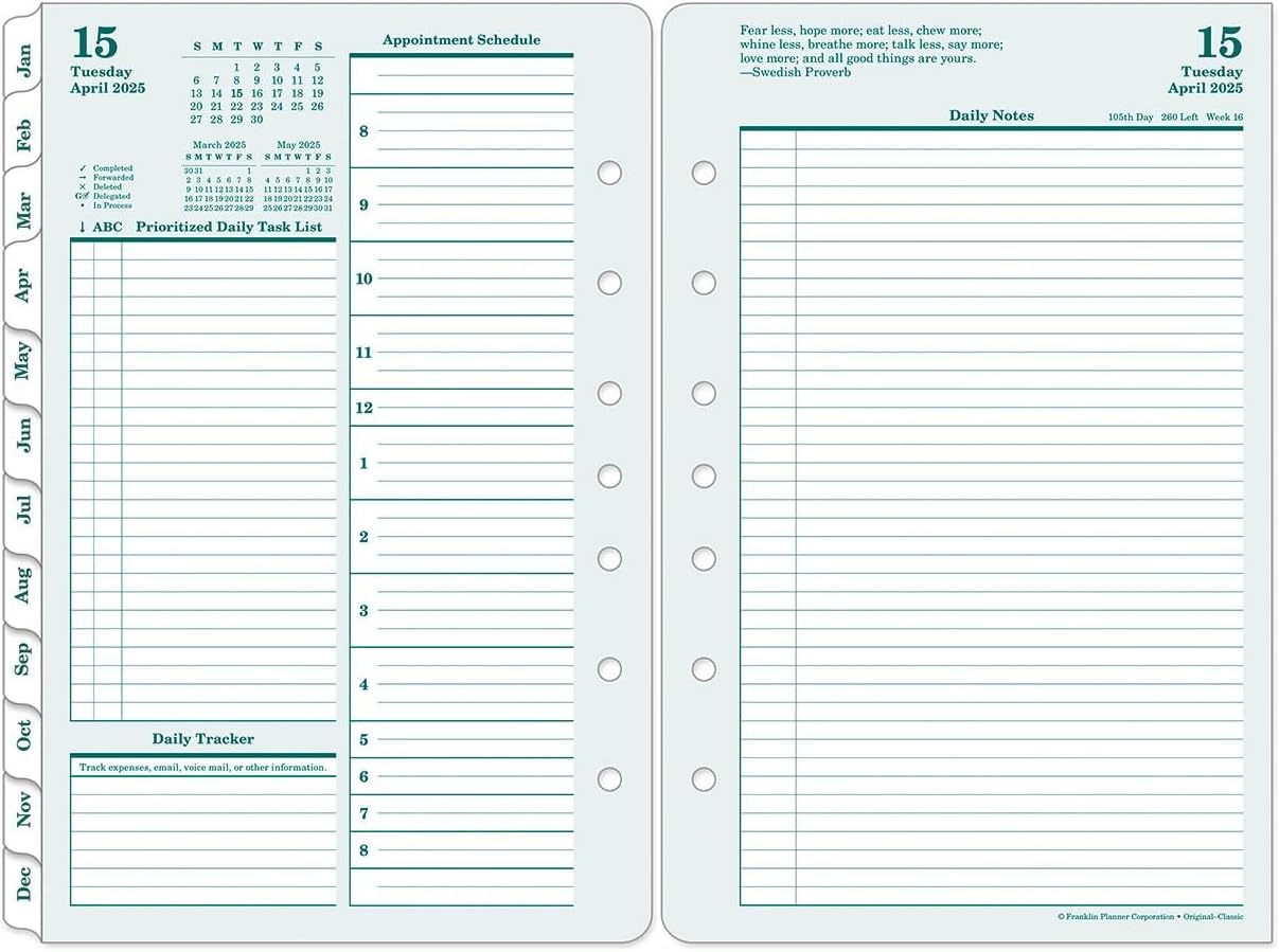 FranklinCovey Original Two Page Per Day Planner for 2026