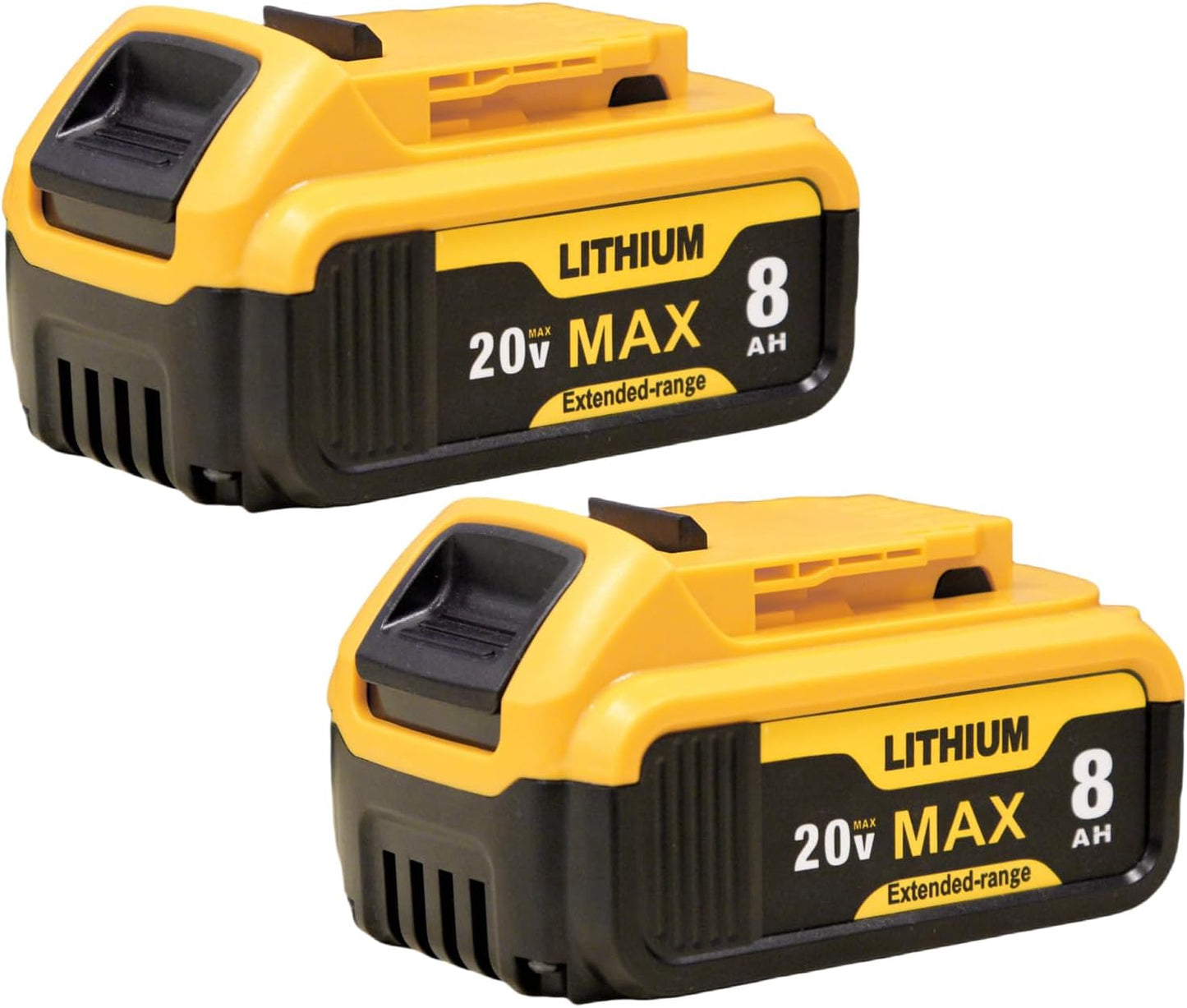 2-Pack 8.0Ah Replacement Battery for Dewalt 20V Max Tools