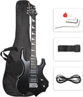 Glarry Burning Flame Electric Guitar for Beginners - Distinct Flame