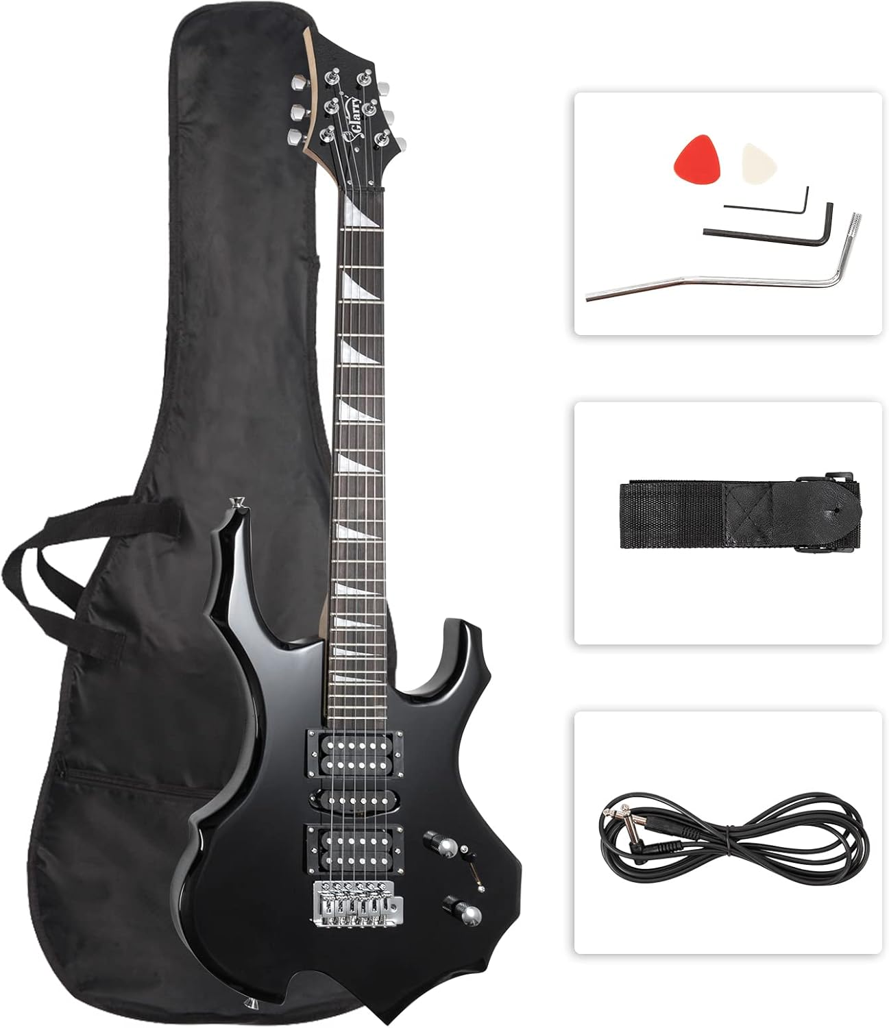 Glarry Cool Burning Fire Style Electric Guitar for Beginners