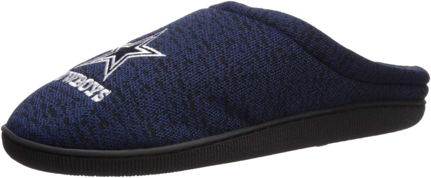 FOCO NFL mens Poly Knit Cup Sole Slipper for Ultimate Comfort