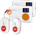 Caregiver Pager Call Button for Elderly - Portable 2 Receivers