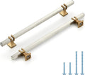 8 in Brushed Nickel & Gold Cabinet Handles 10 Pack - Solid Zinc-Alloy