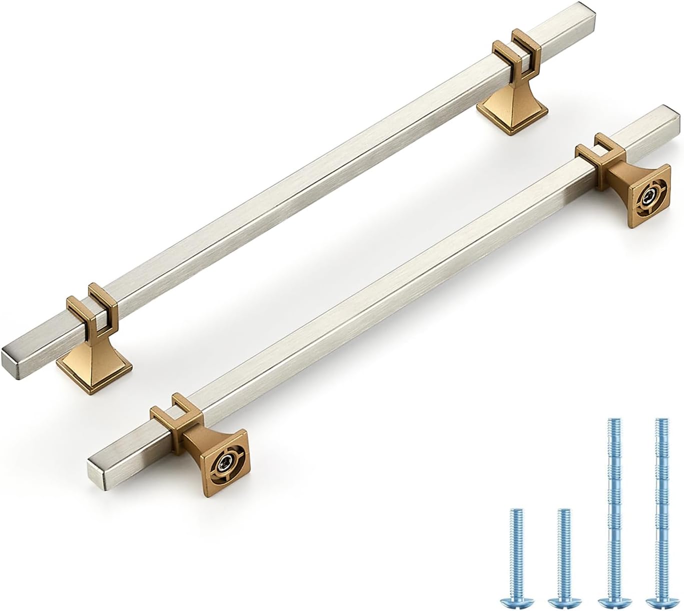 10 Pack 8 inch Brushed Nickel and Gold Cabinet Handles for Home