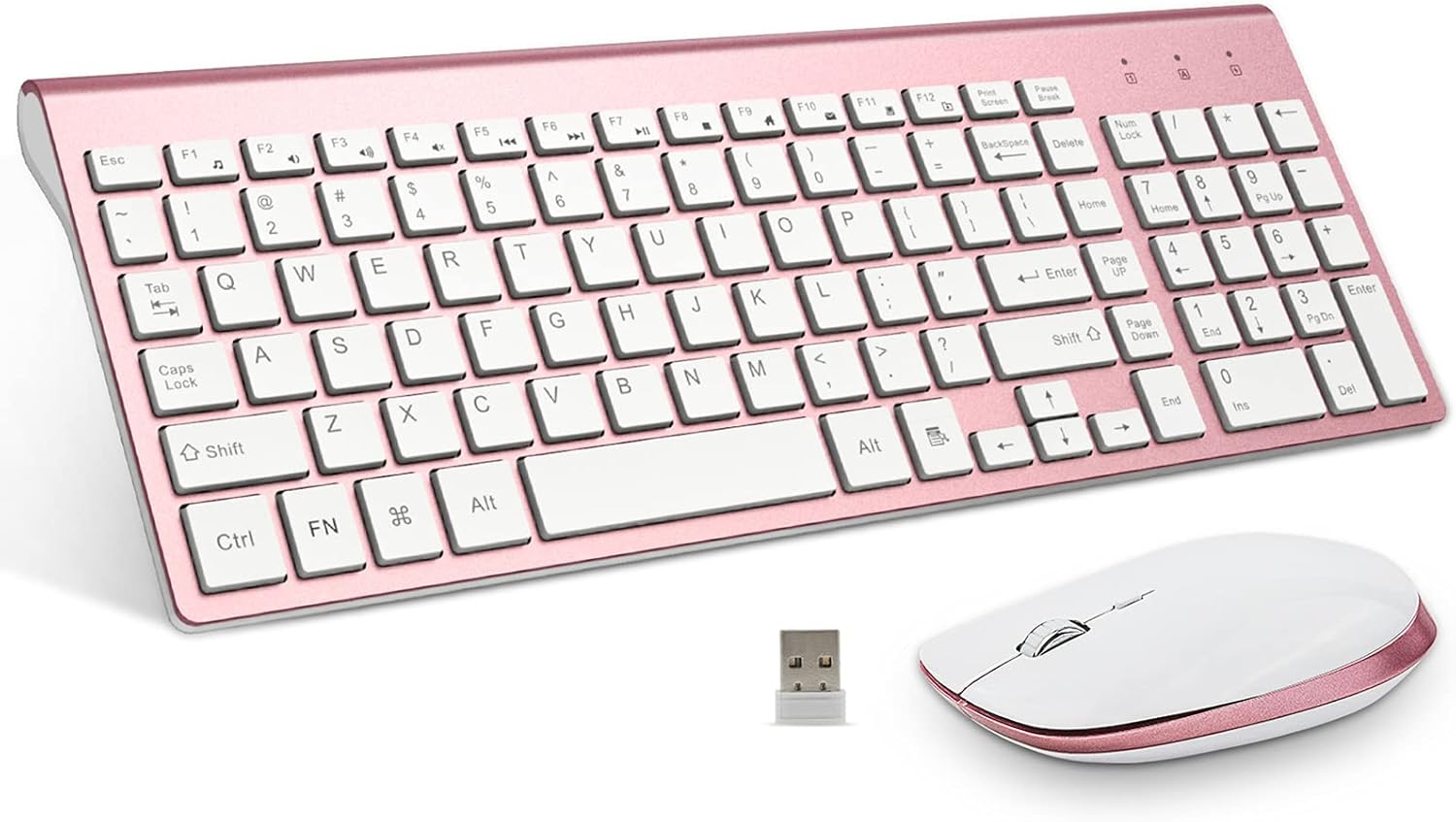 FENIFOX Wireless Keyboard and Mouse - Ergonomic Silent Compact Design