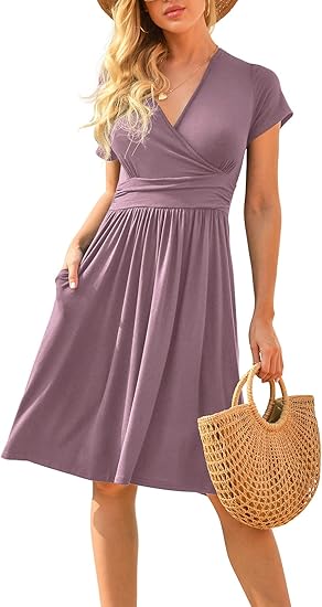 LILBETTER Women's Summer Casual V-Neck Short Party Dress Review