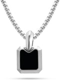 Black Onyx Necklace for Men Premium Dog Tag Pendant - Everyday Luxury