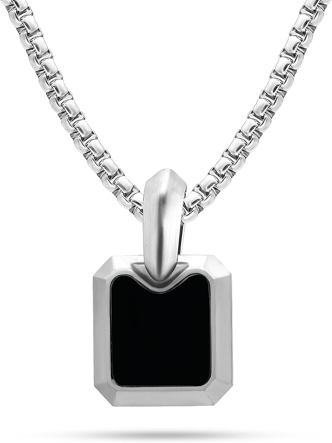 RTZN Black Onyx Necklace for Men - Premium Dog Tag Pendant