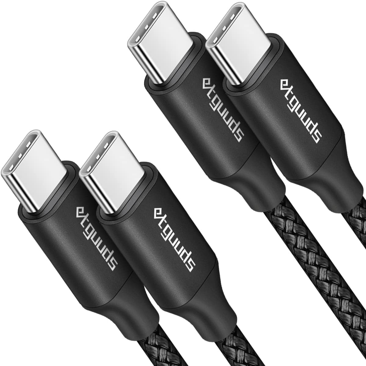Fast Charge 2-Pack 2ft USB-C to USB-C Cable Set