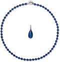 Lapis Lazuli & Blue Sandstone Crystal Beaded Necklace Choker - Rhythm