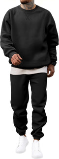 JMIERR Men's 2 Piece Outfits Crew Neck Sweatshirt Tracksuit Set