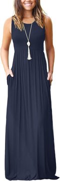 AUSELILY Women's Summer Sleeveless Loose Maxi Dress - Soft Stretchy