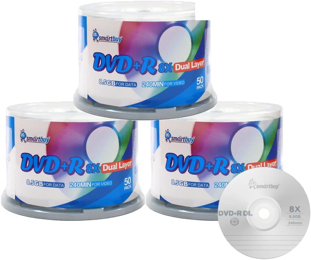 Smart Buy Logo 150 Pack DVD Plus R 8.5GB Double Layer Discs