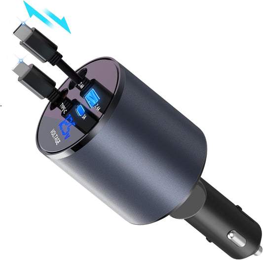 GLILAVOX Retractable 4-in-1 60W Car Charger