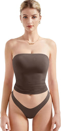 SUUKSESS Women Sexy Tube Top Summer Y2K - Double Lined Soft Fit