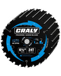 CRALY 6-1/2 in 24T Framing Circular Saw Blades - Thin Kerf Pack