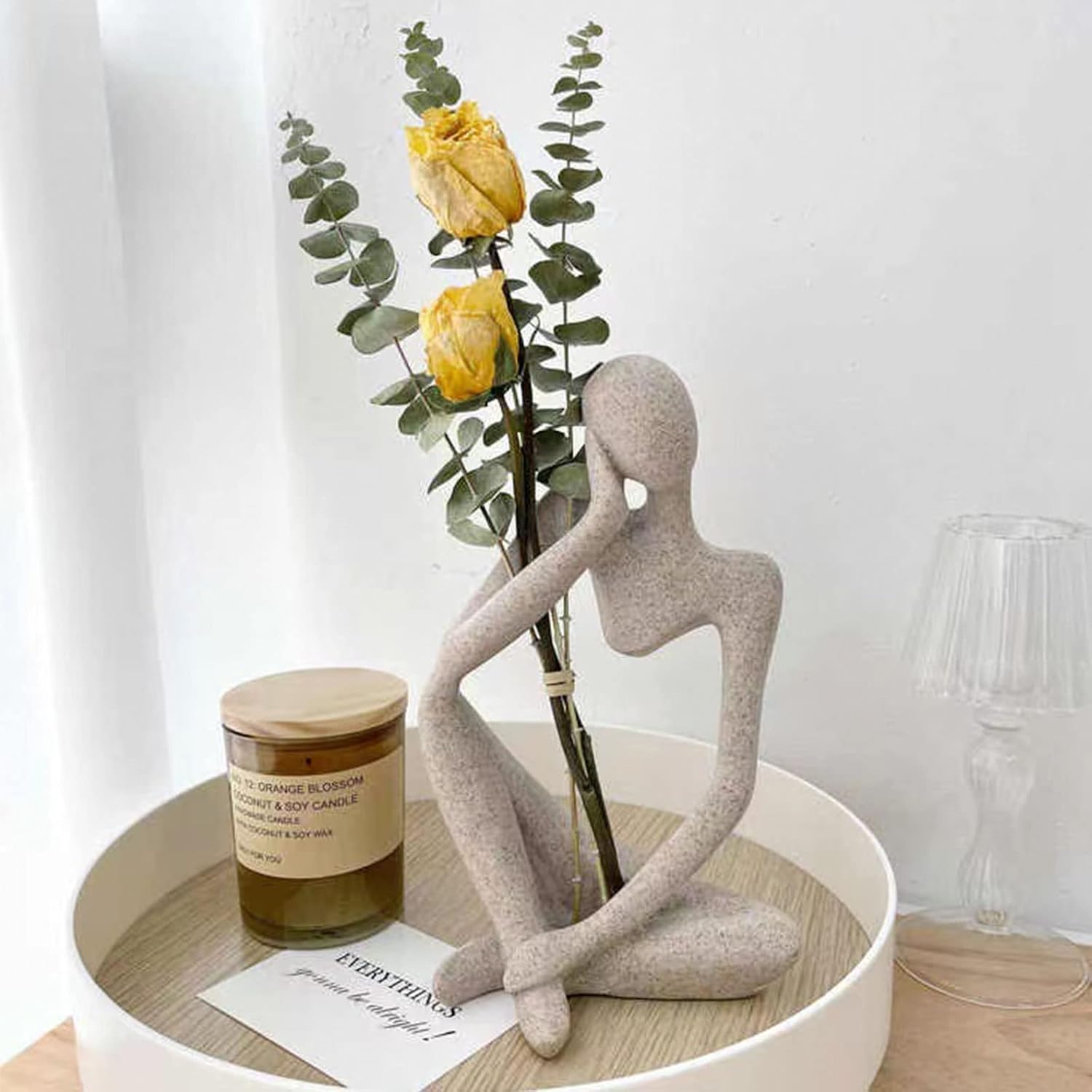Abstract Thinker Sculpture - Elegant Desk Decor