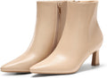 Coutgo Womens Ankle Boots Kitten Low Heel Closed Pointed Booties built