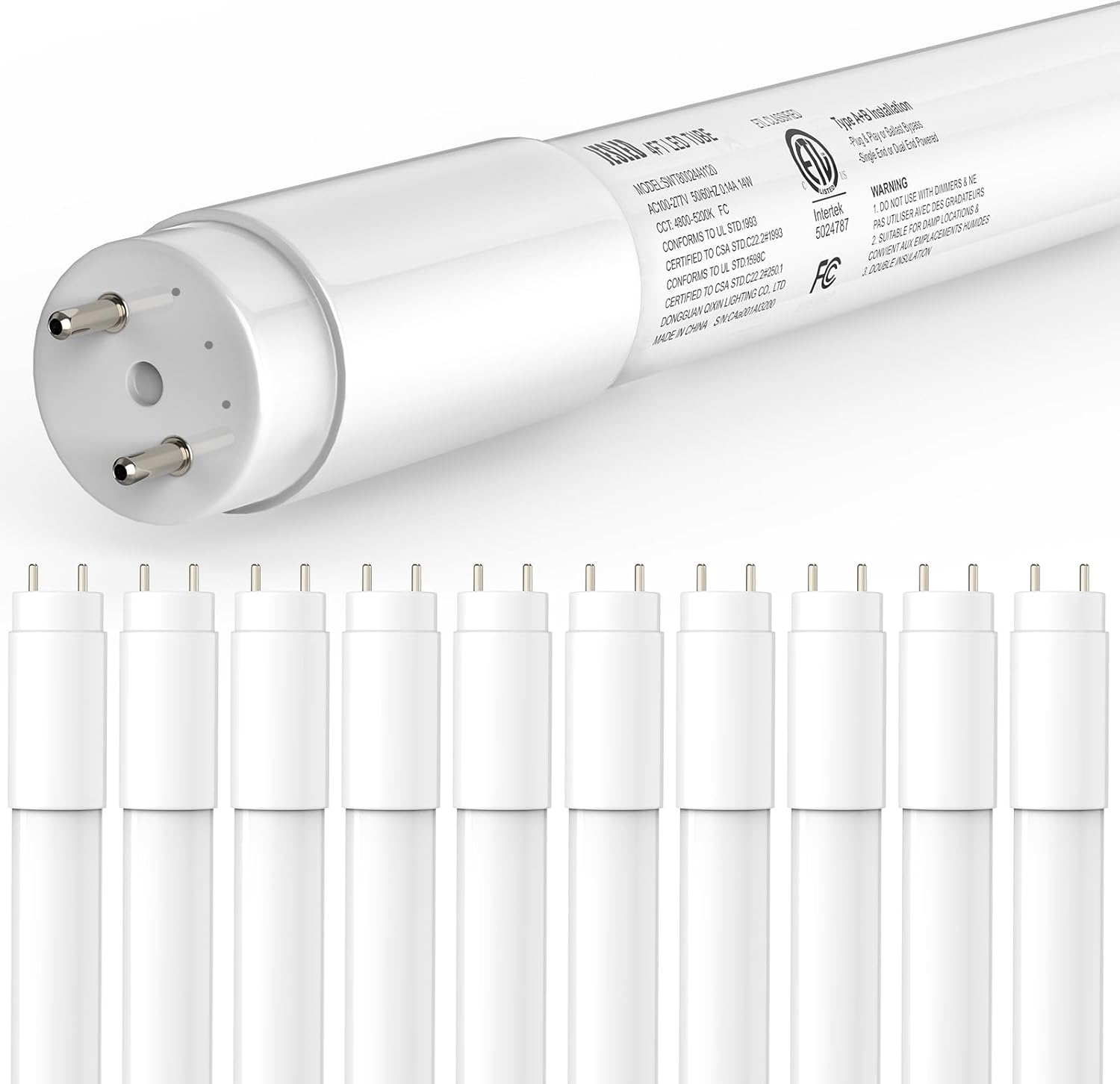 JESLED 10Pack T8 LED Bulbs 4FT Bright Energy Efficient Lighting