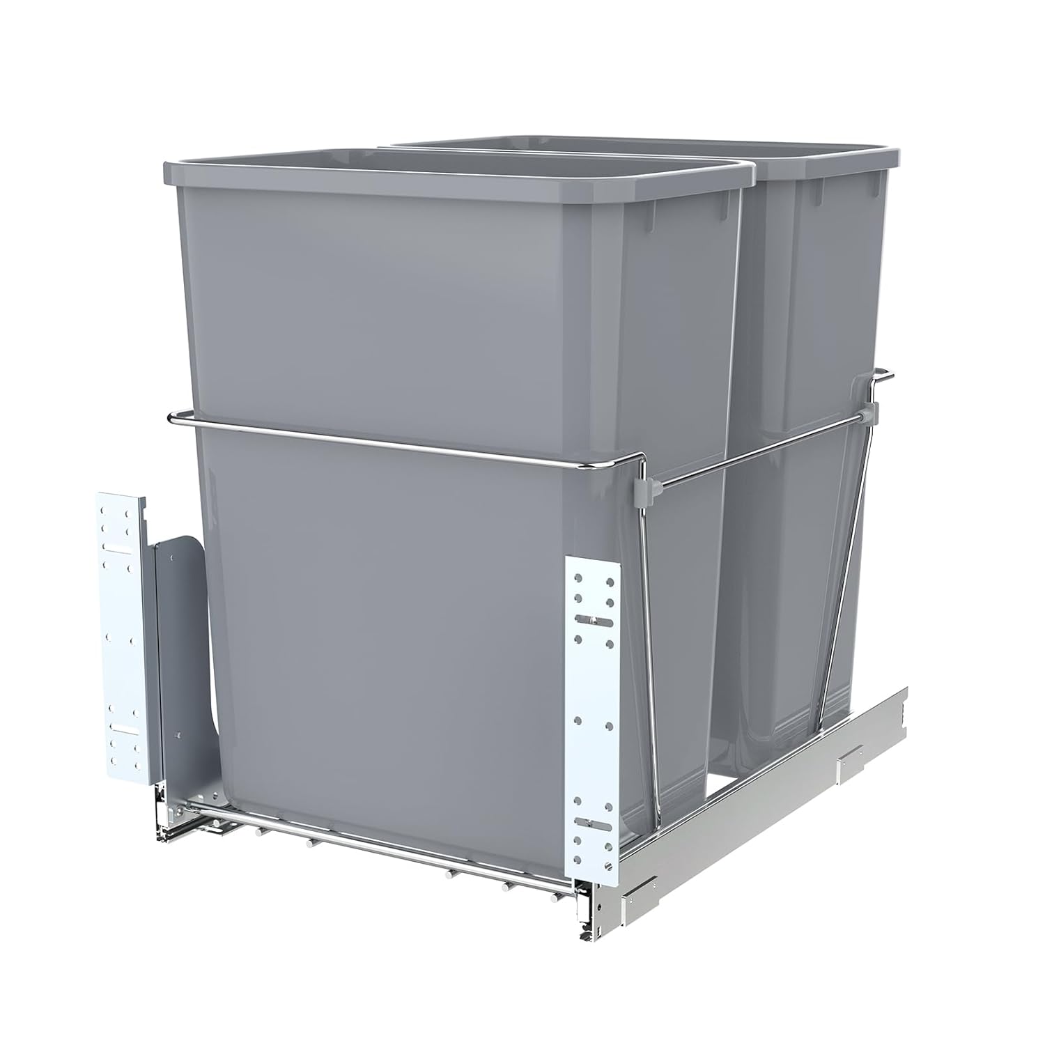 Double Pull-Out Trash Can for Under Kitchen Cabinets - 35QT