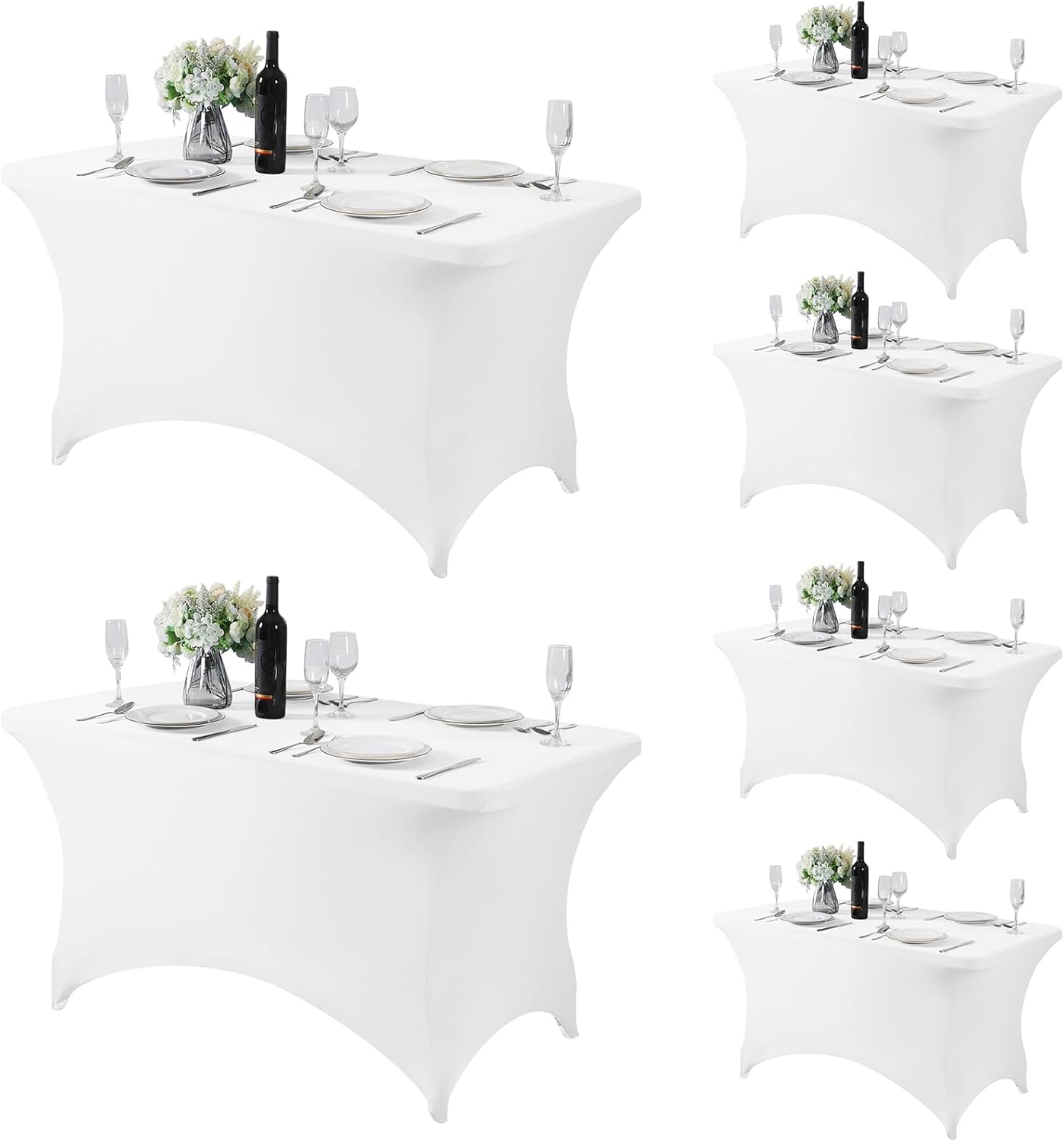 Fokitut 6 Pack Spandex Table Cover for 4FT Table Events