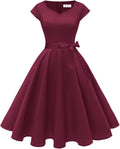 Kingfancy Women Vintage 1950s Swing Dress - Retro Cocktail Party Wear