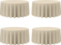 132 in Round Tablecloth 4-Pack Beige - Floor-Drop Elegance for Events