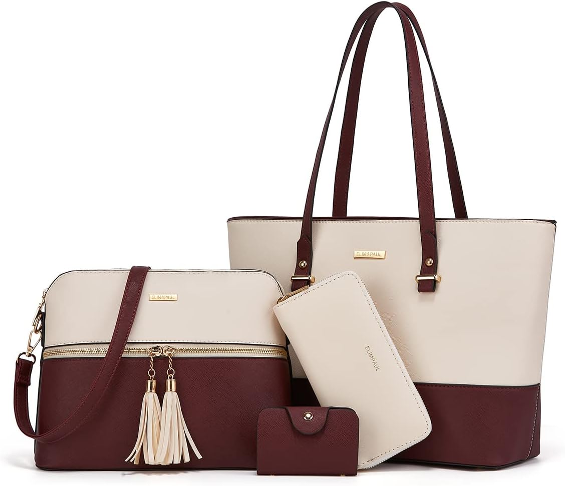 Women Fashion Handbags Set 4pcs Tote Bag Shoulder Purse