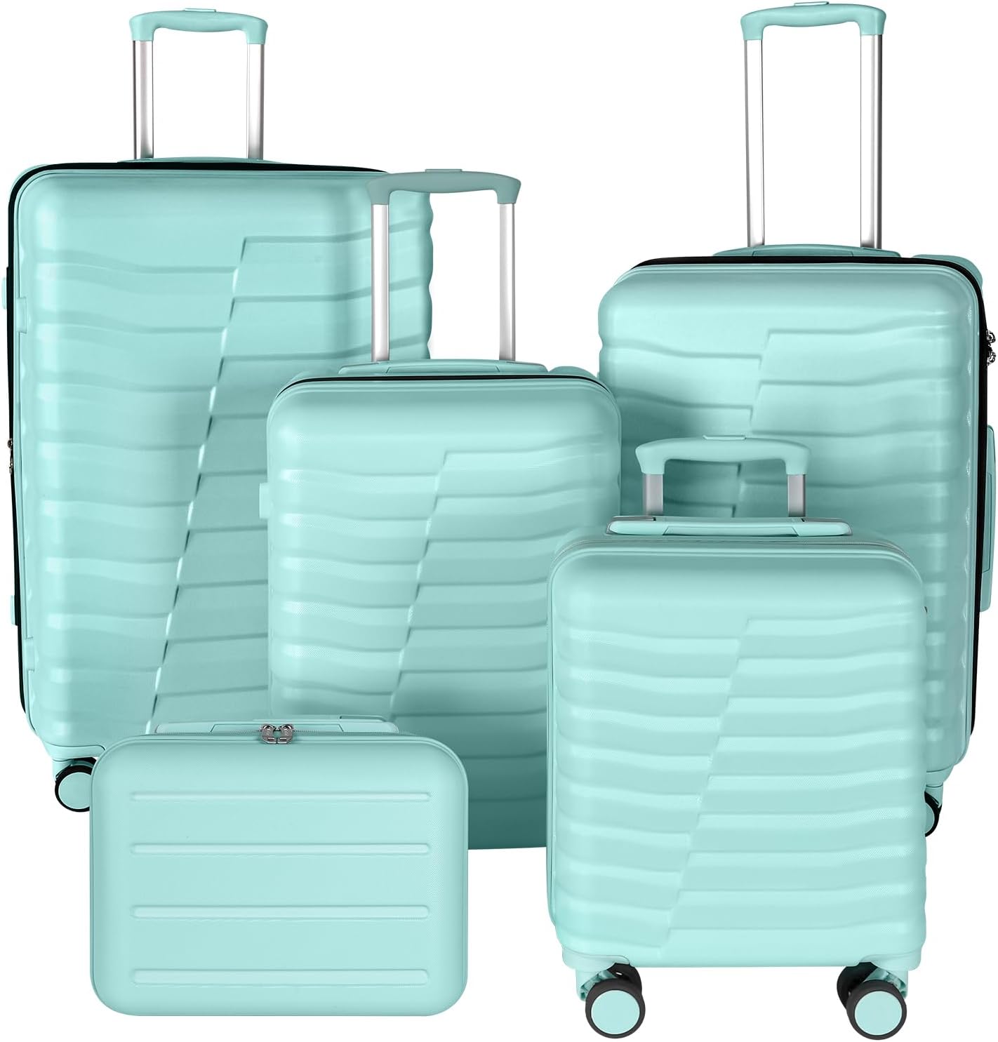 5-Piece Luggage Set with Lightweight Hard Shell for Family Travel