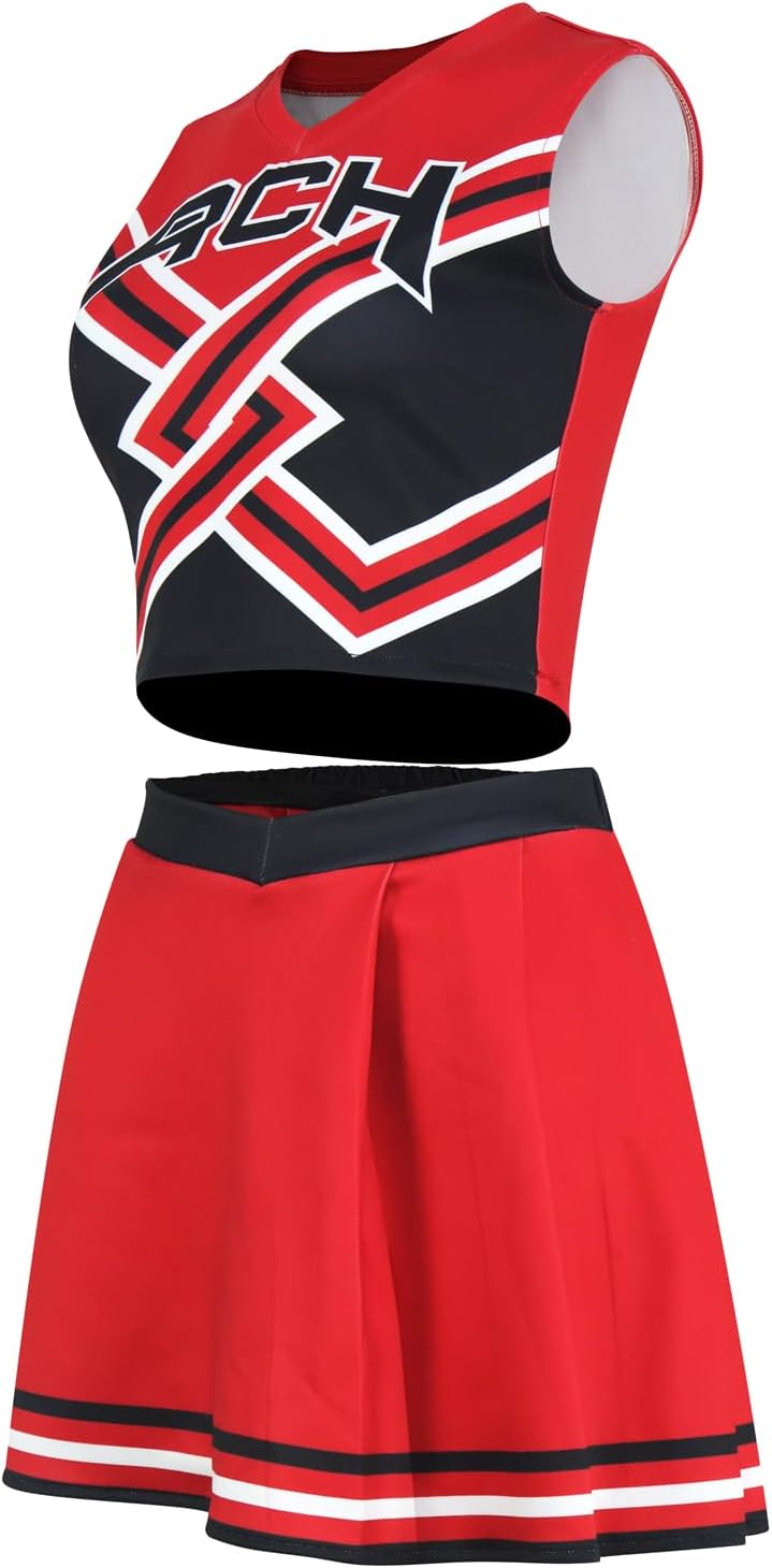 2 Piece Women Cheerleader Costume Set for Halloween Parties