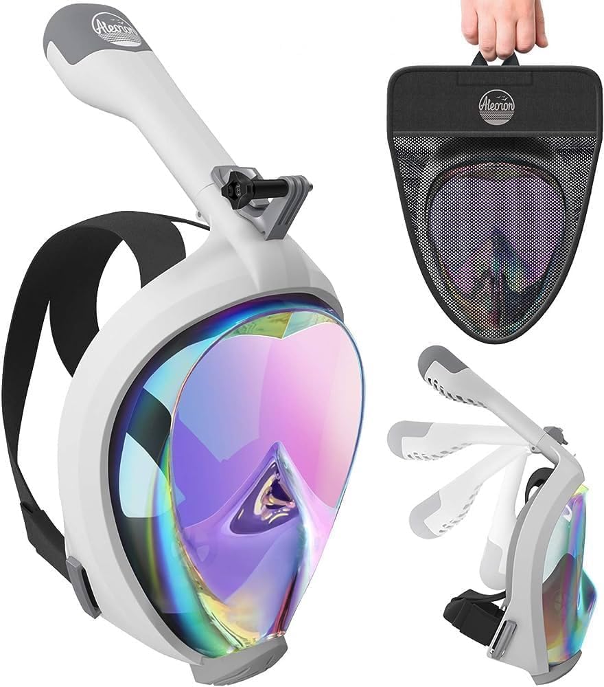 Foldable Full Face Snorkel Mask for Adults with Action Camera
