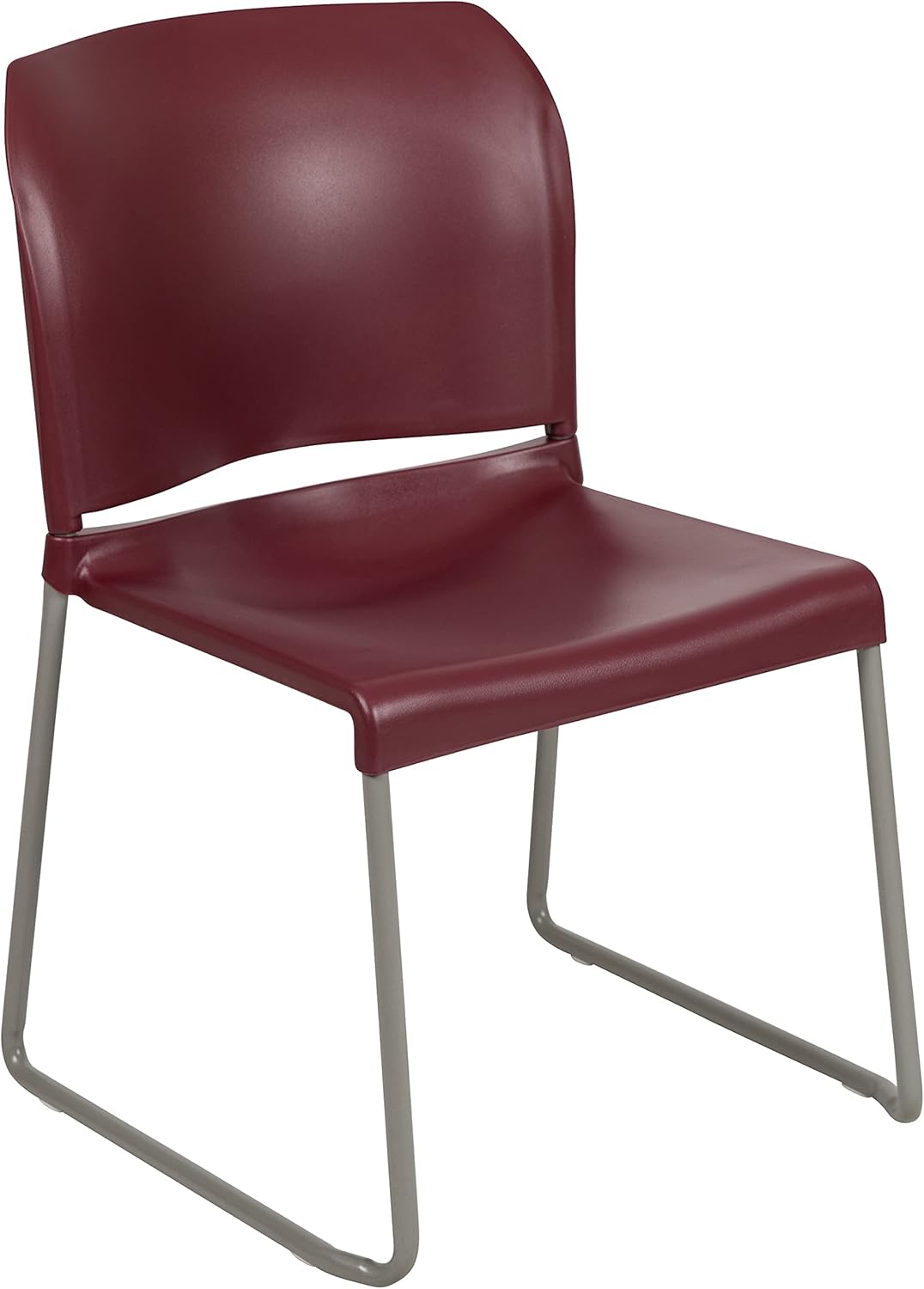 Burgundy Full Back Contoured Stack Chair with 880 lb Capacity