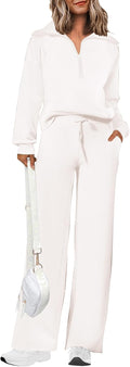 Women's 2 Piece Tracksuit Set - Cozy Half Zip Sweatshirt (Style C387)