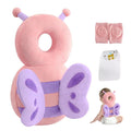 Baby Head Protector Backpack - Adjustable Pink Butterfly for Crawling