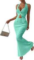 SOLY HUX Women's Two Piece Twist Front Halter Cami (Style J1XT)