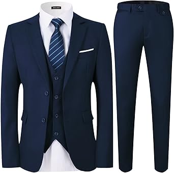 WEEN CHARM Men's Slim Fit 3 Piece Suit Set for Every Occasion